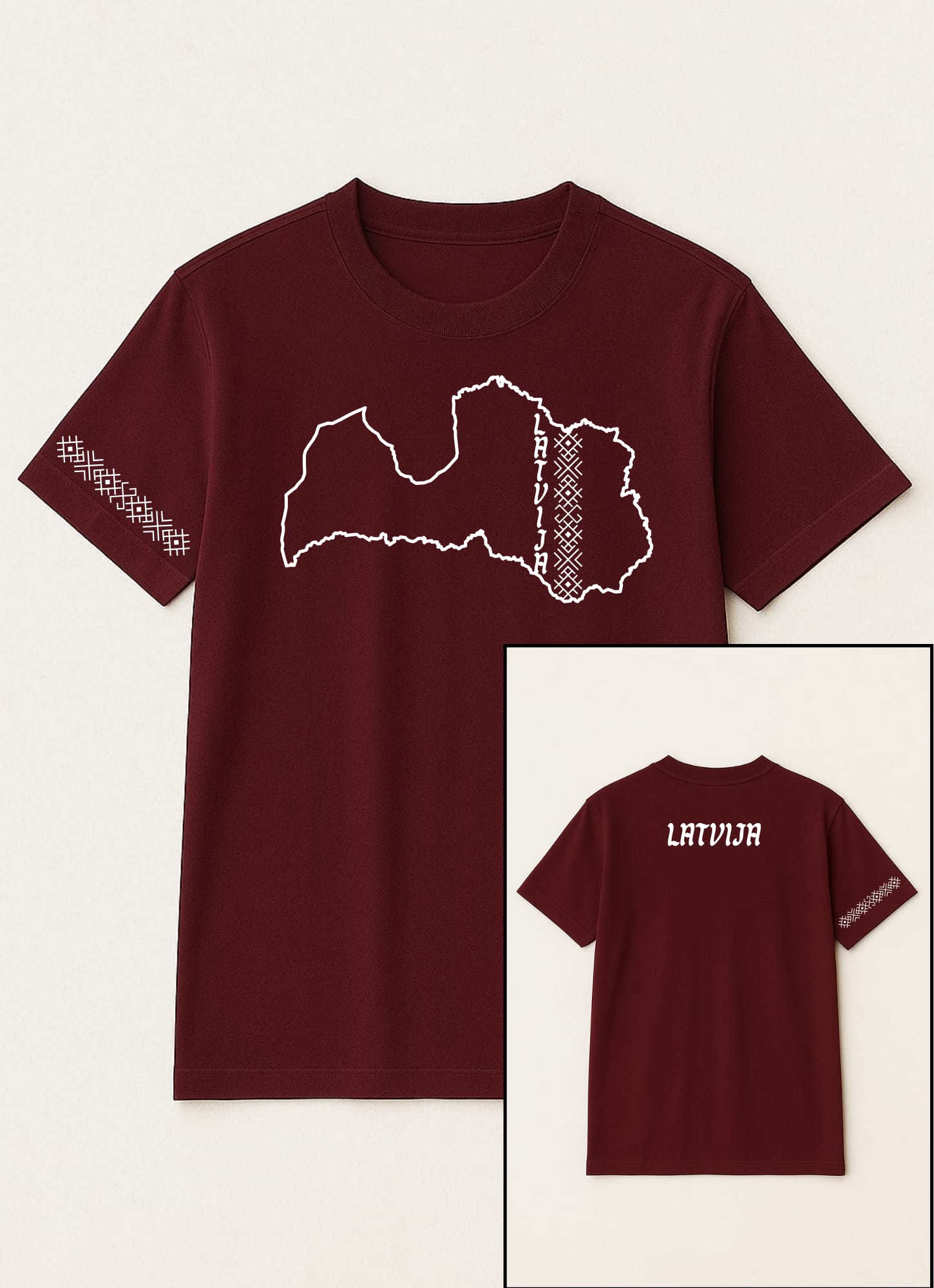 Latvijas karte ar zimem - T-shirts