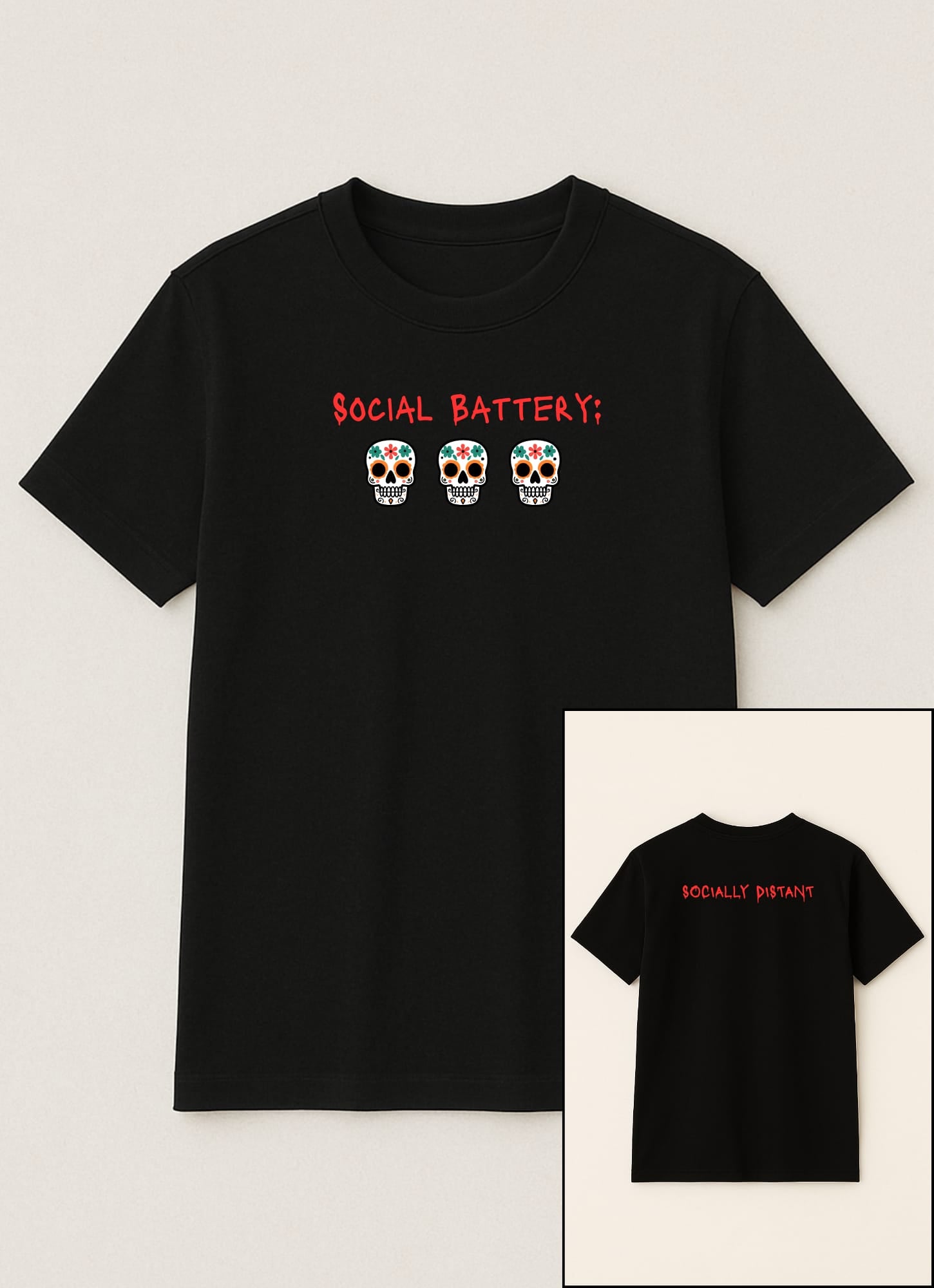 Social Battery - Dead! (skulls)