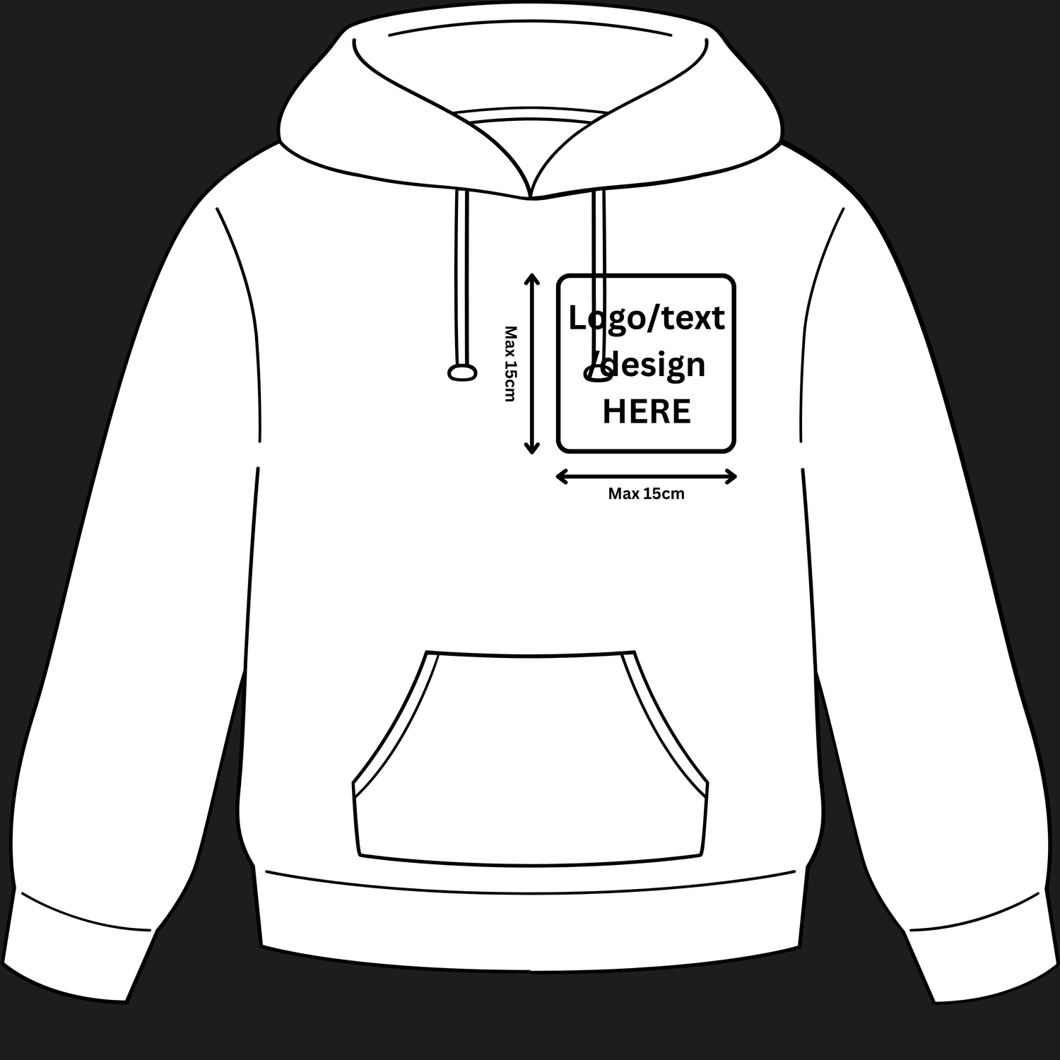 Customised Hoodie, Front Print Only