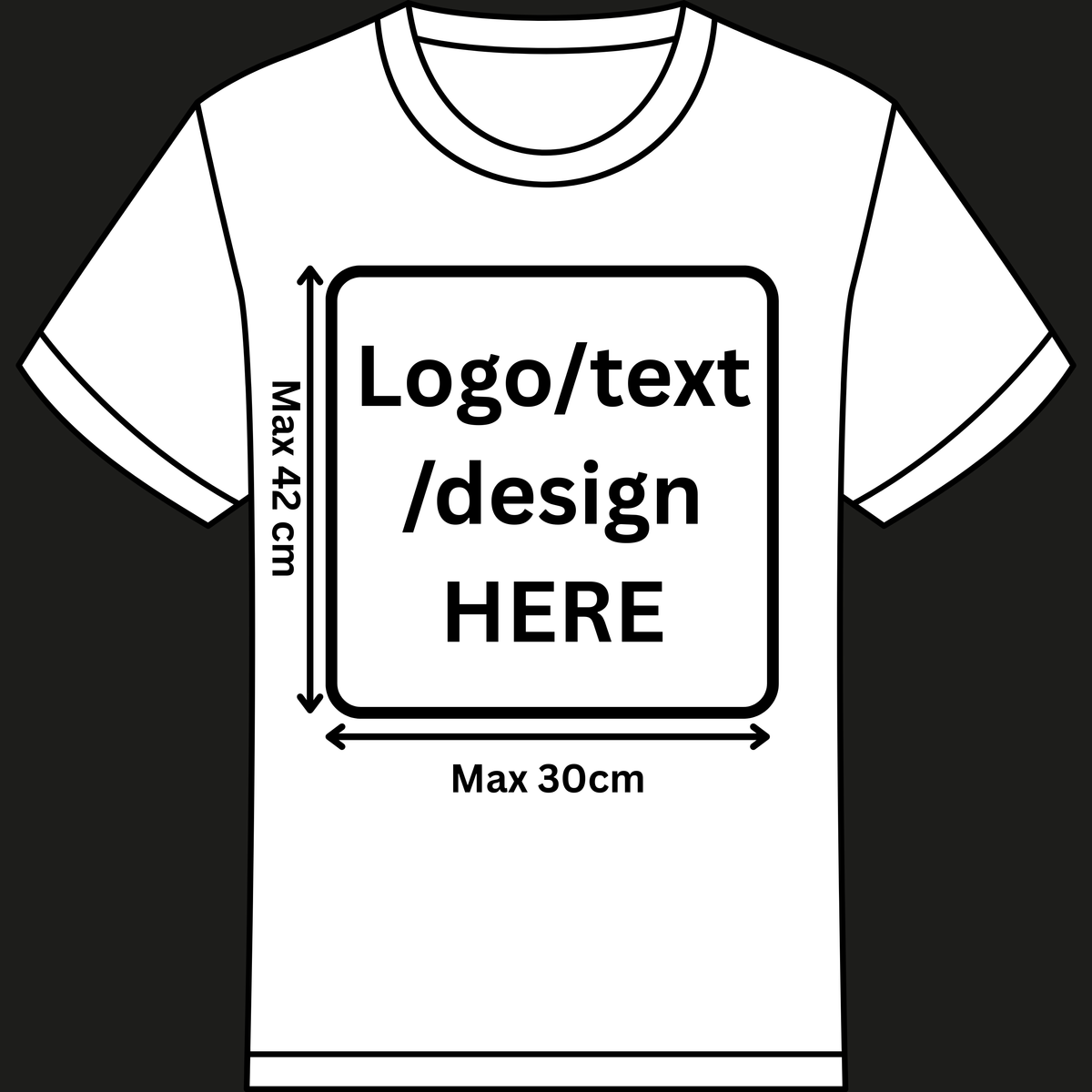 Customised T-Shirt, Front Print Only