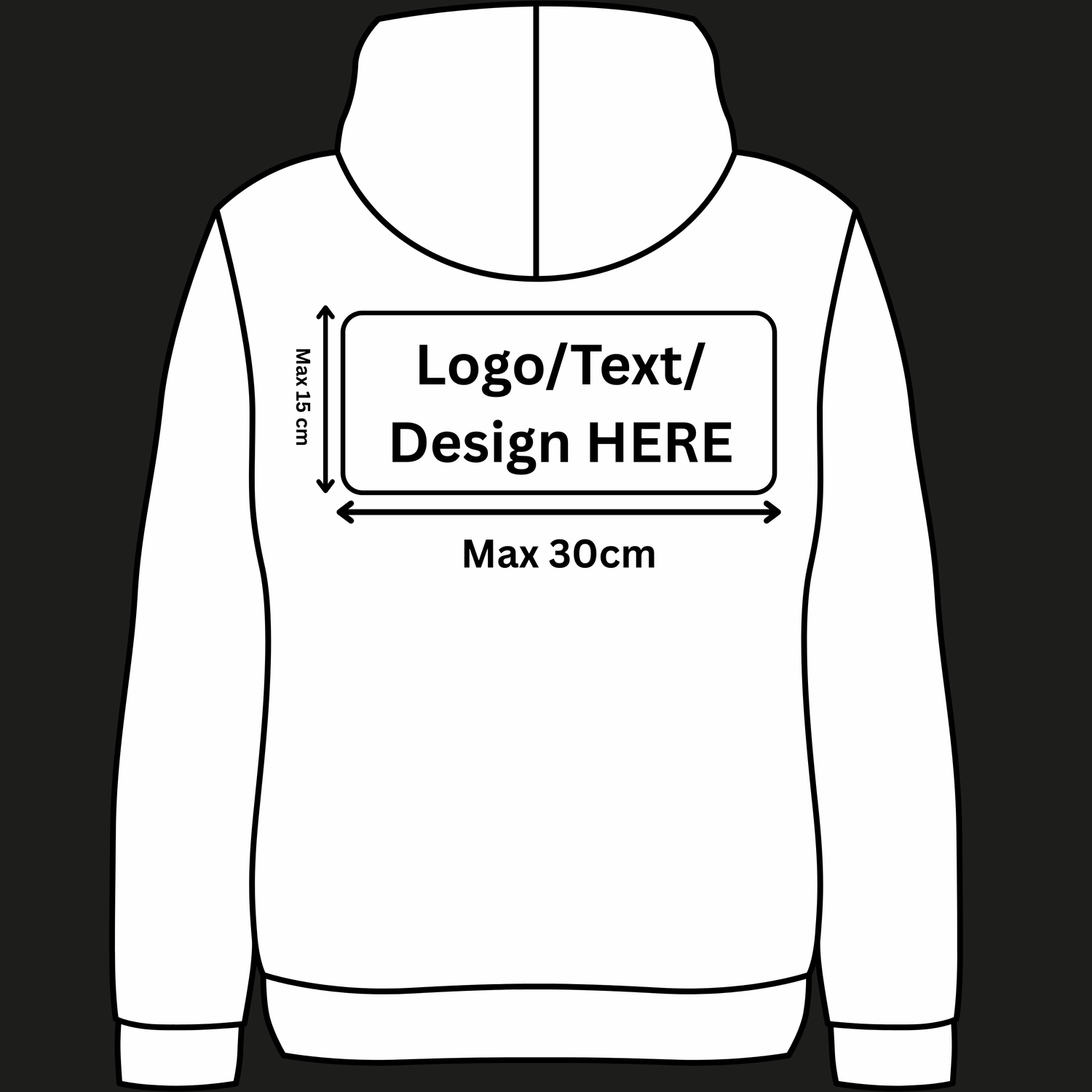 Customised Hoodie, Back Print Only