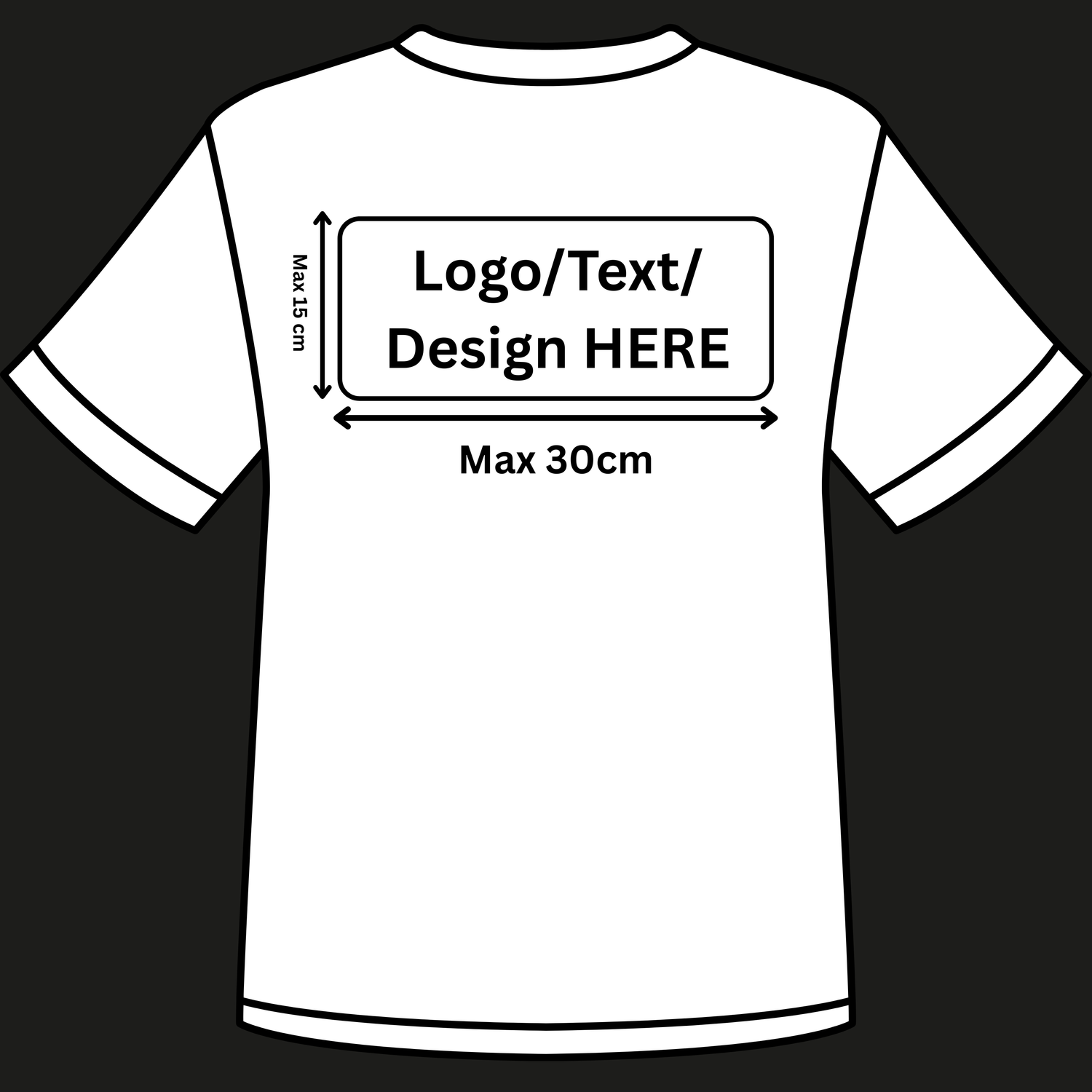 Customised T-Shirt, Back Print Only