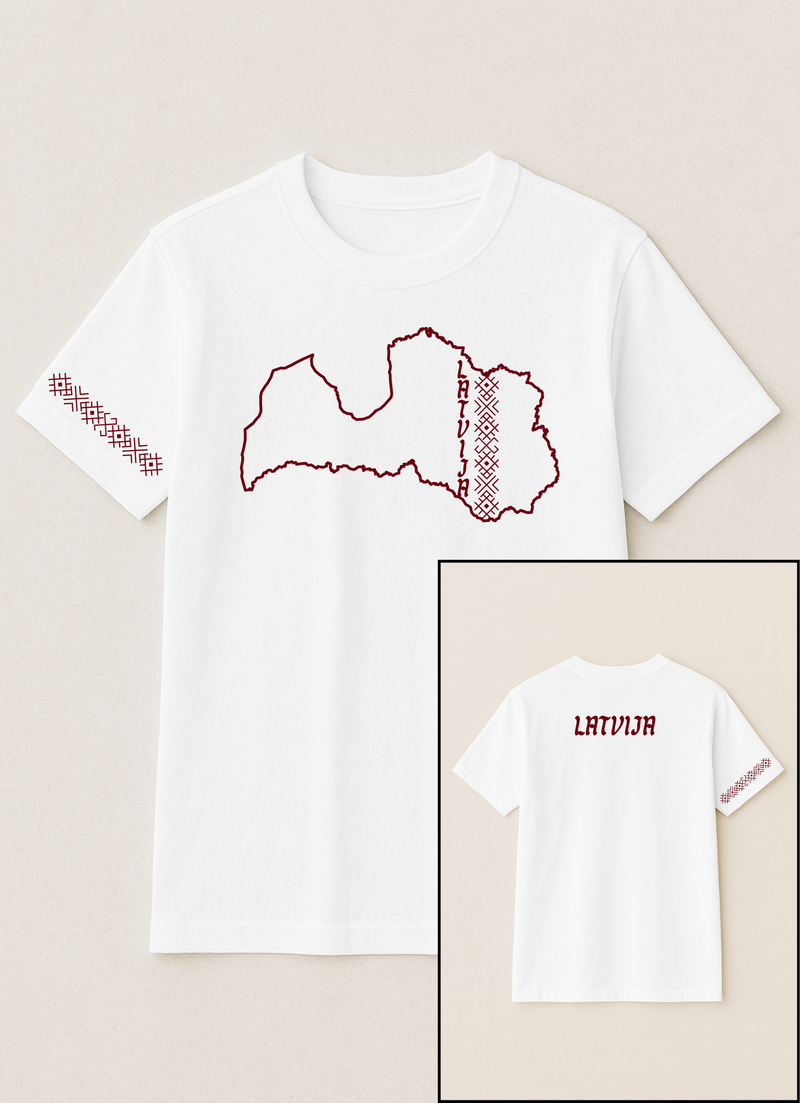Latvijas karte ar zimem - T-shirts