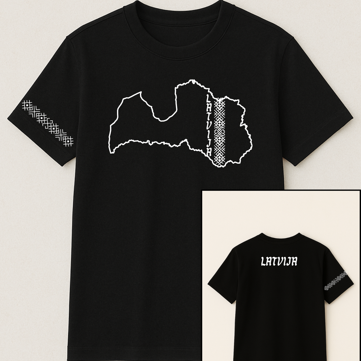 Latvijas karte ar zimem - T-shirts
