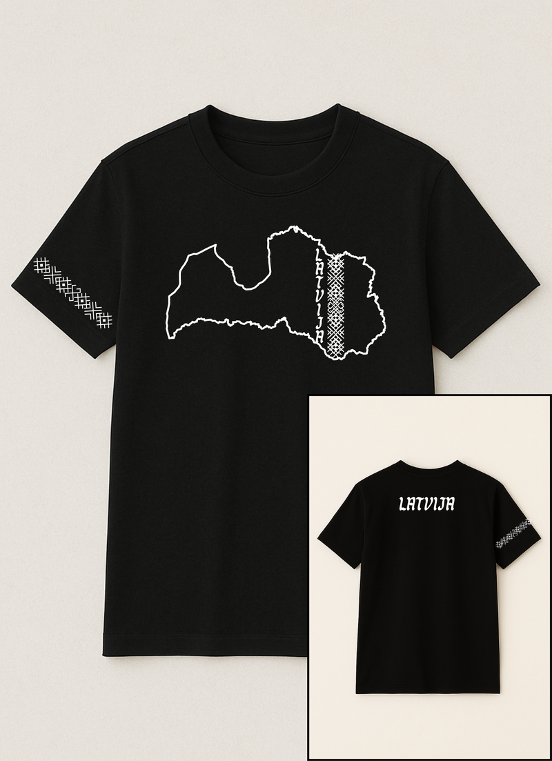 Latvijas karte ar zimem - T-shirts