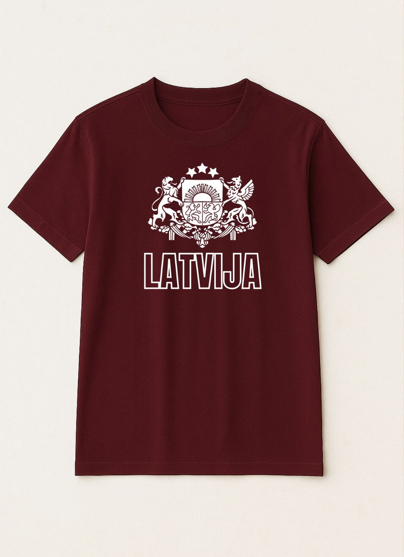 Latvijas Fanu T-krekls - Balts Ģērbonis