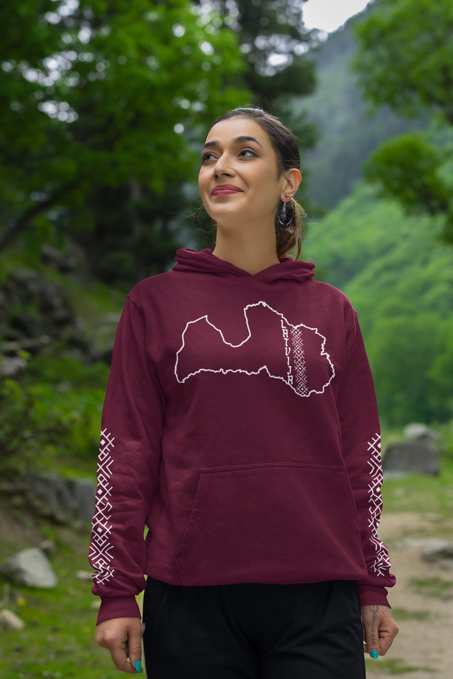 Latvijas karte ar zimem - Hoodie