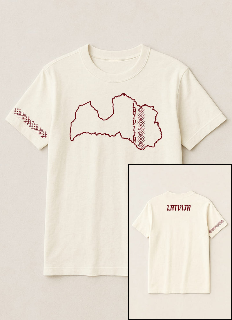 Latvijas karte ar zimem - T-shirts