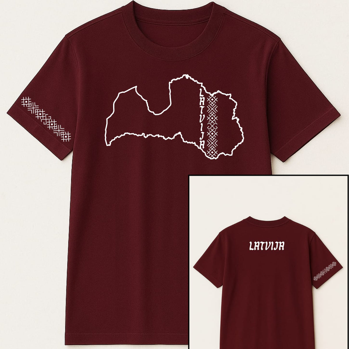 Latvijas karte ar zimem - T-shirts