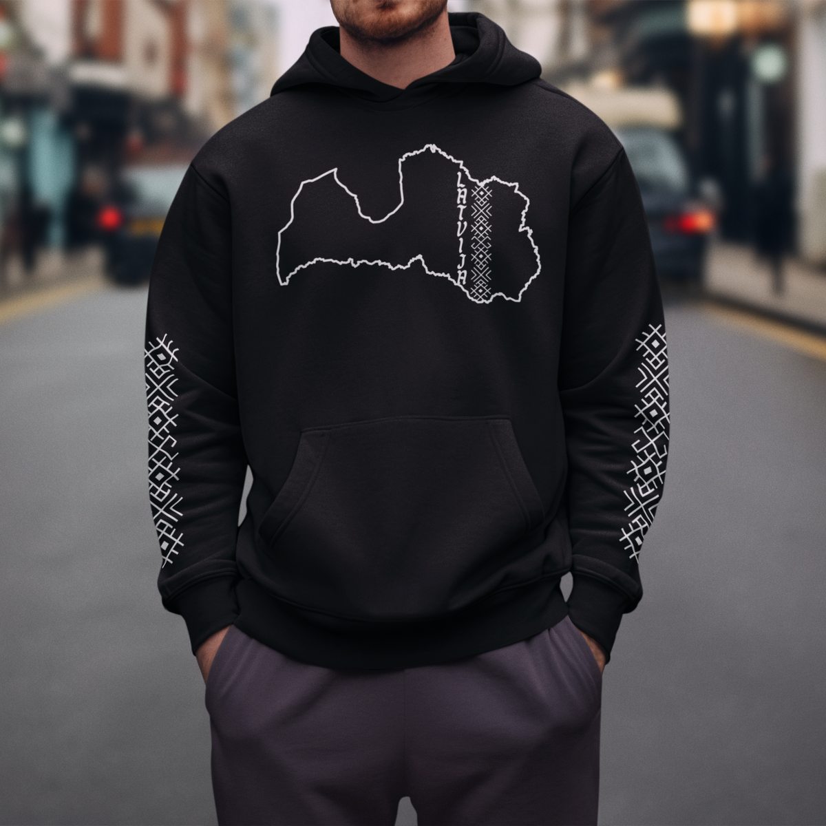 Latvijas karte ar zimem - Hoodie