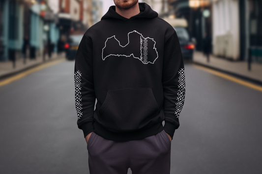 Latvijas karte ar zimem - Hoodie