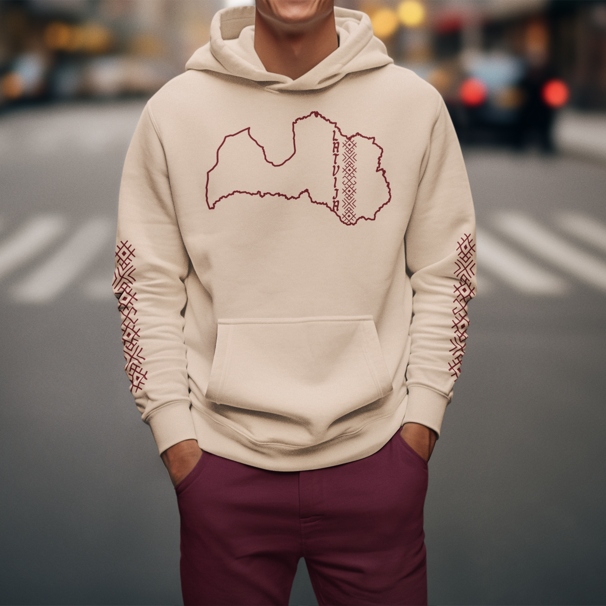 Latvijas karte ar zimem - Hoodie
