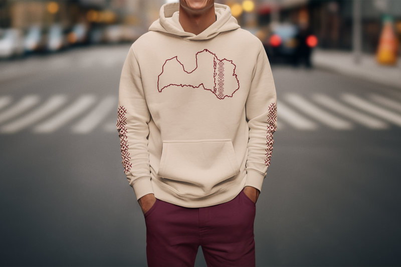 Latvijas karte ar zimem - Hoodie