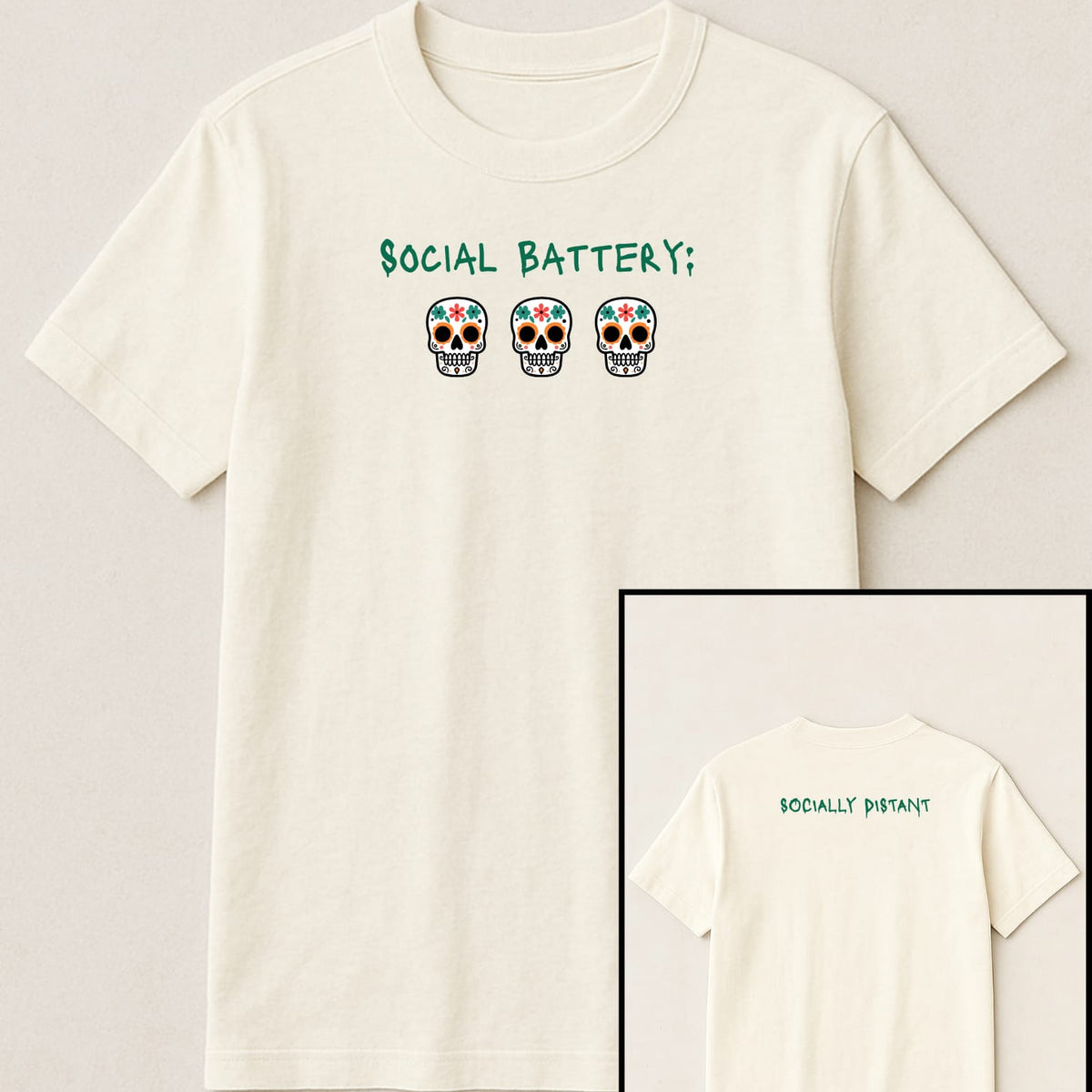 Social Battery - Dead! (skulls)